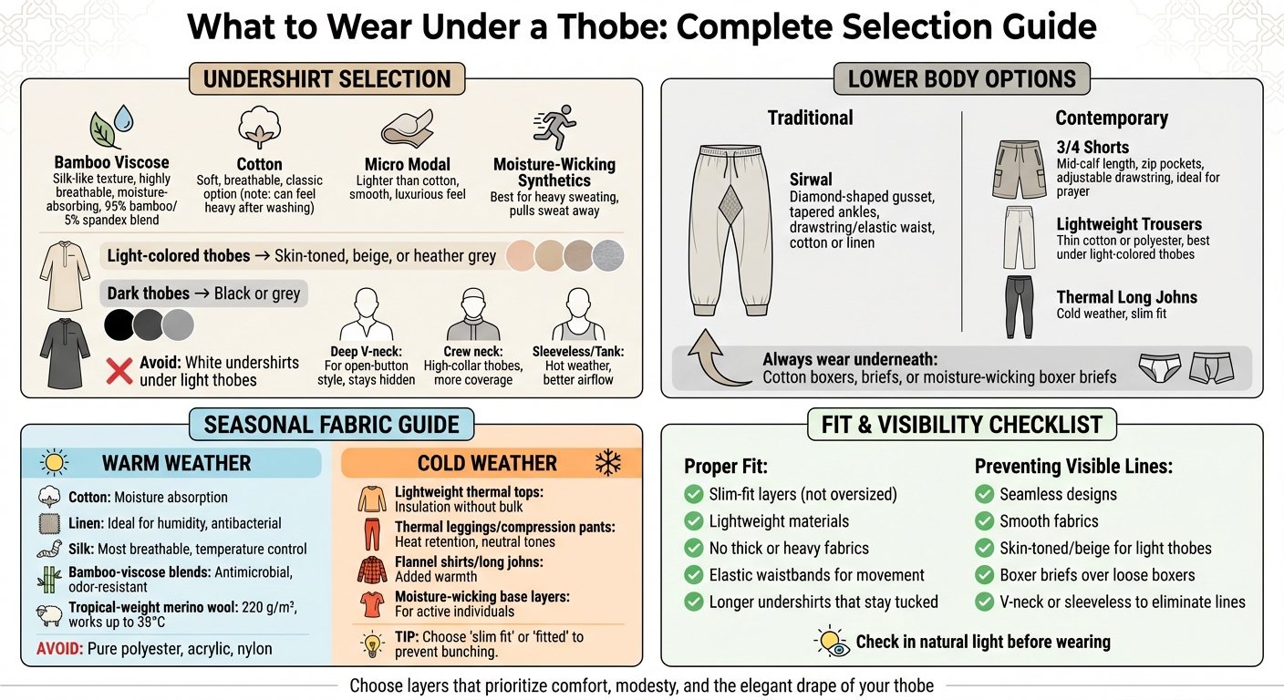 Complete Guide to Thobe Undergarment Selection by Category and Season