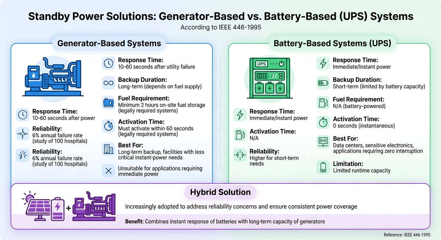 Generator vs Battery Standby Power Systems Comparison