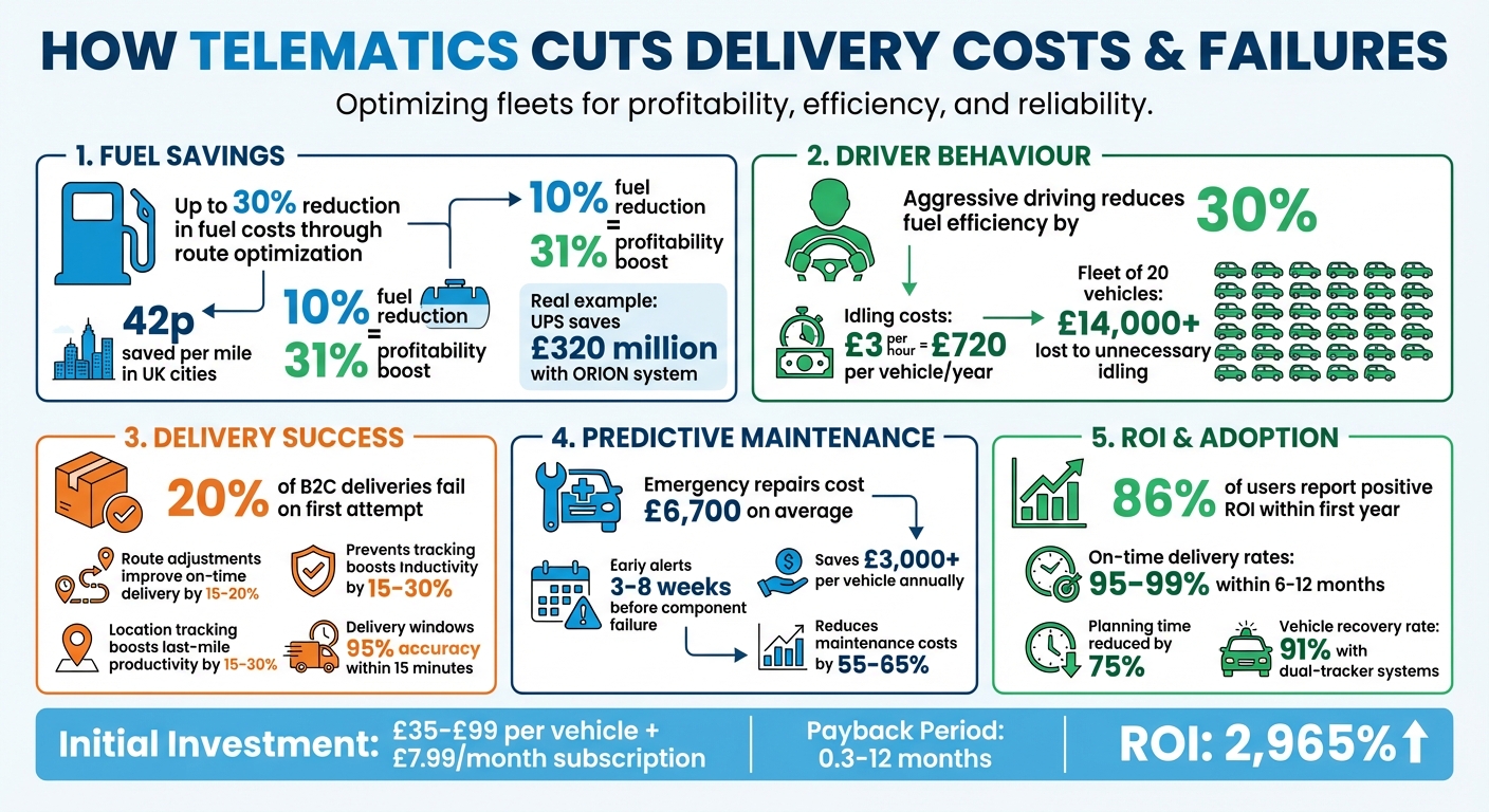 How Telematics Reduces Delivery Costs: Key Statistics and Savings