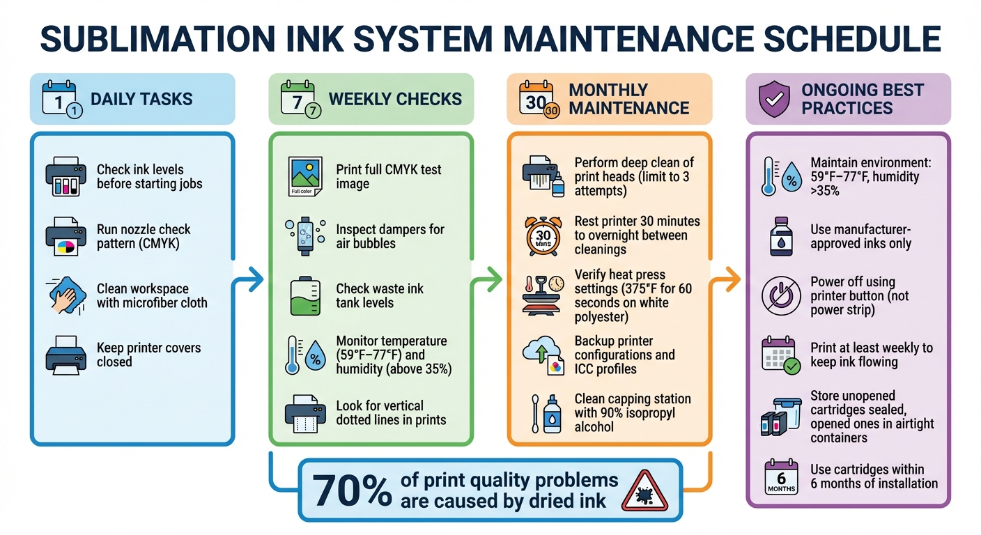 Sublimation Printer Maintenance Schedule: Daily, Weekly, and Monthly Tasks