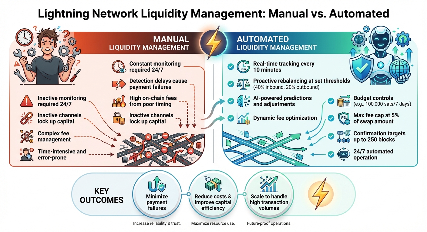 Manual vs Automated Lightning Network Liquidity Management Comparison