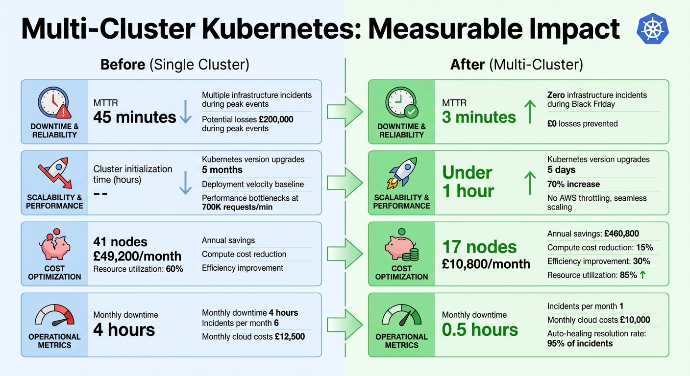 Multi-Cluster Kubernetes Results: Before vs After Implementation