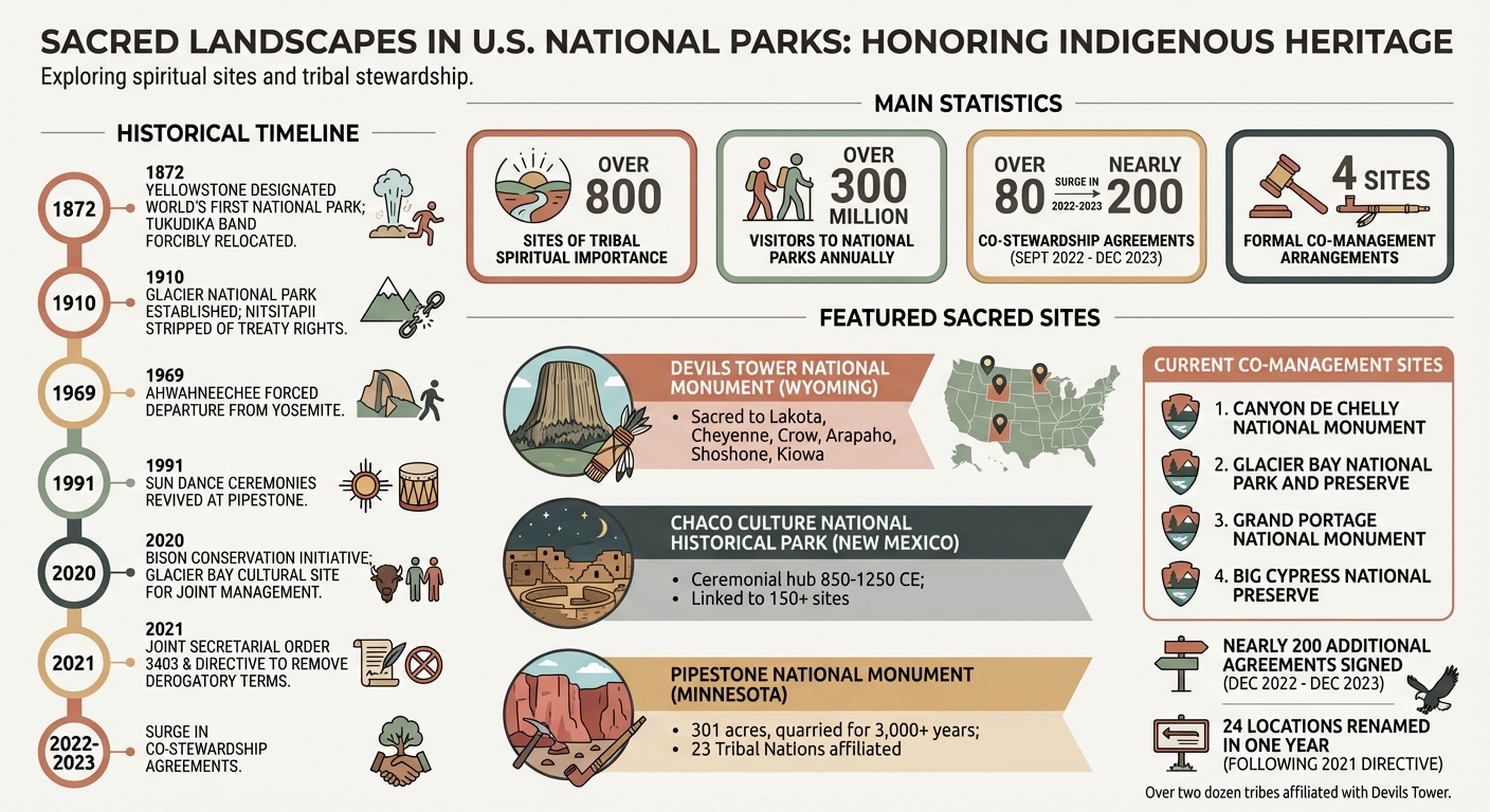 Sacred Landscapes in U.S. National Parks: Key Statistics and Timeline