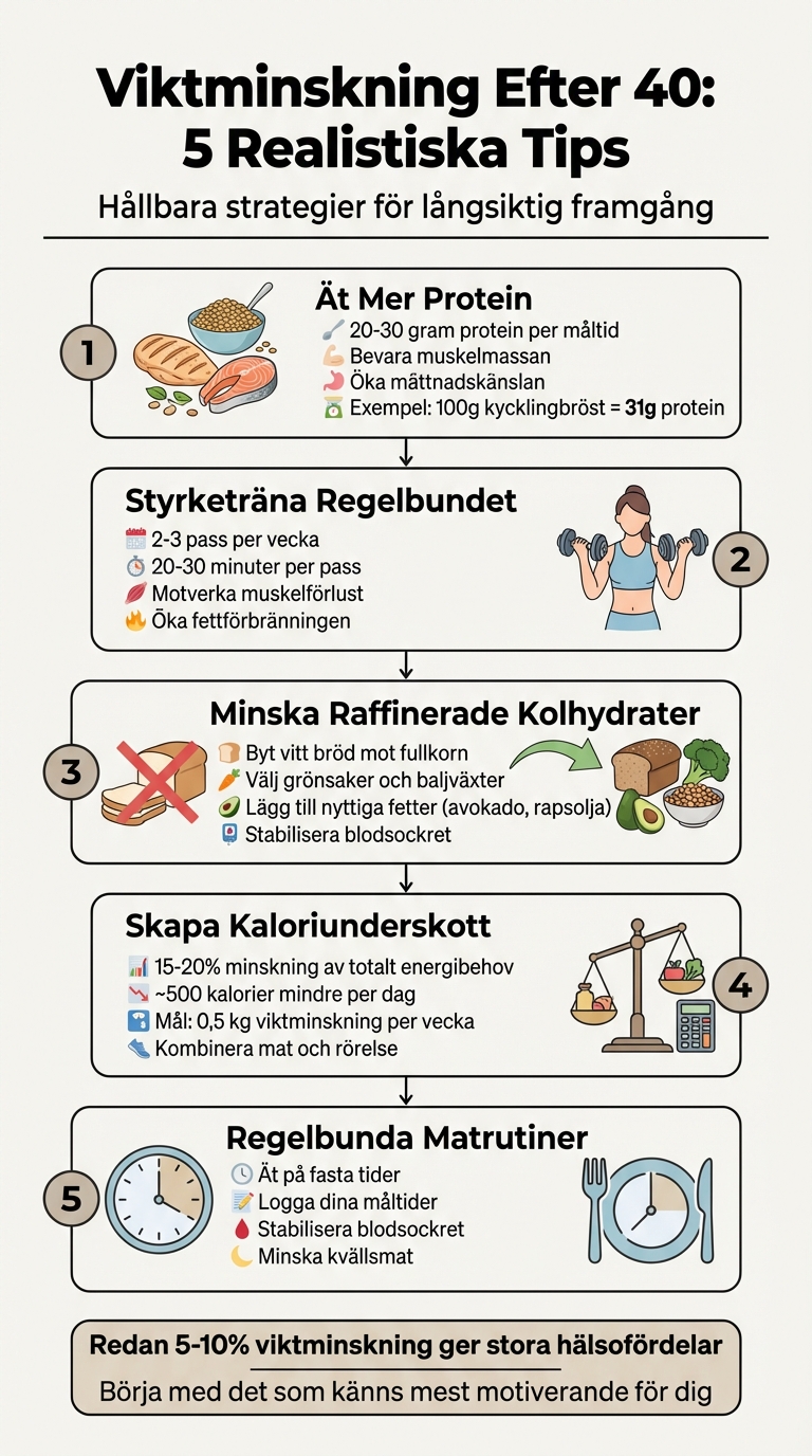 5 realistiska tips för viktminskning efter 40 år