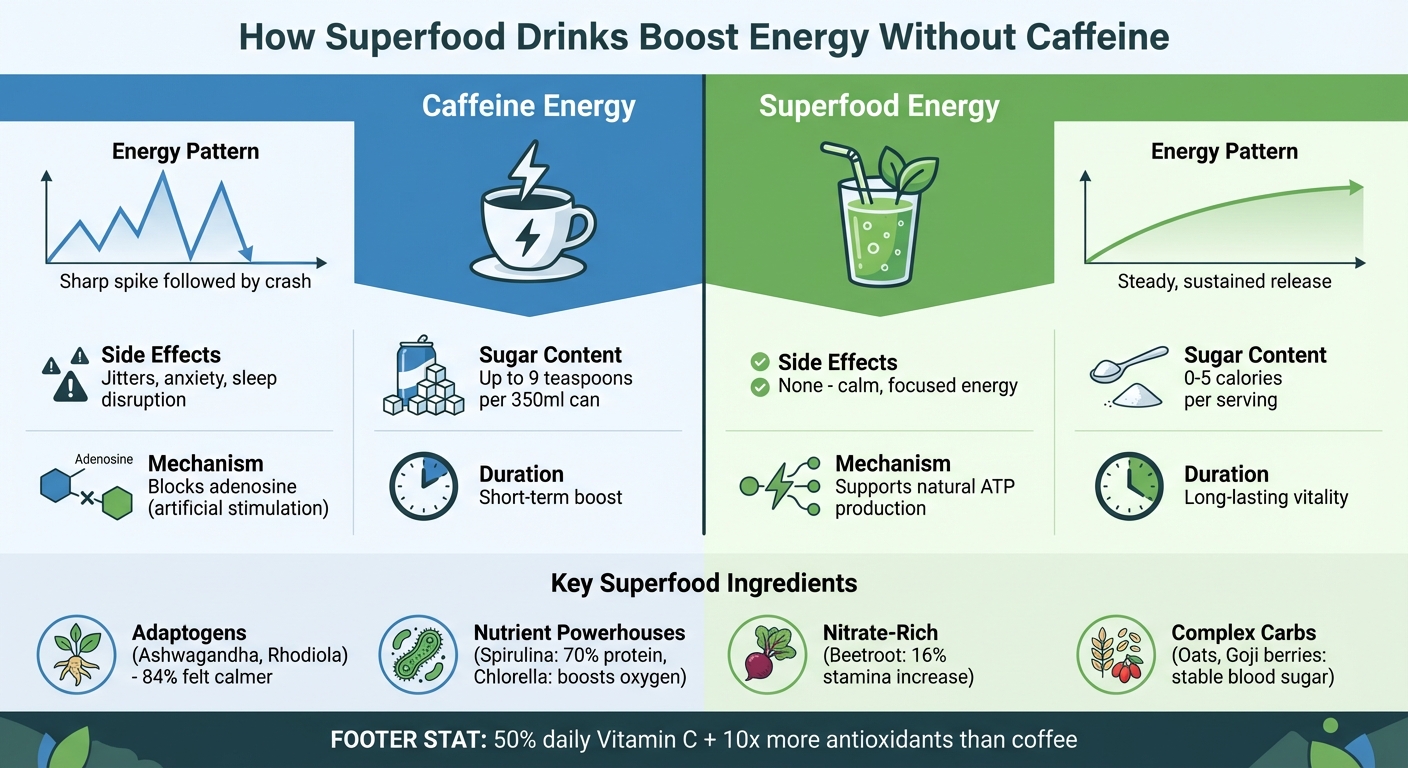 Superfood Drinks vs Caffeine: Energy Sources Comparison