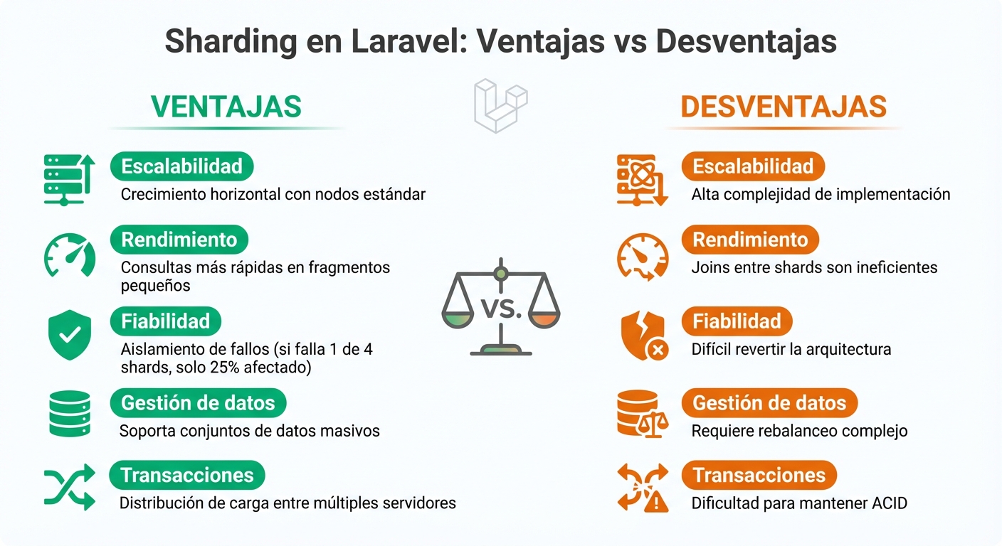 Ventajas y desventajas del sharding en Laravel