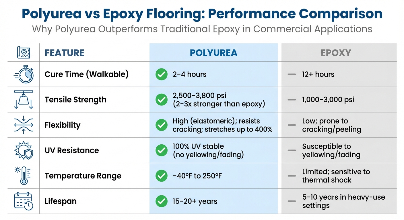 Polyurea vs Epoxy Flooring: Performance Comparison Chart