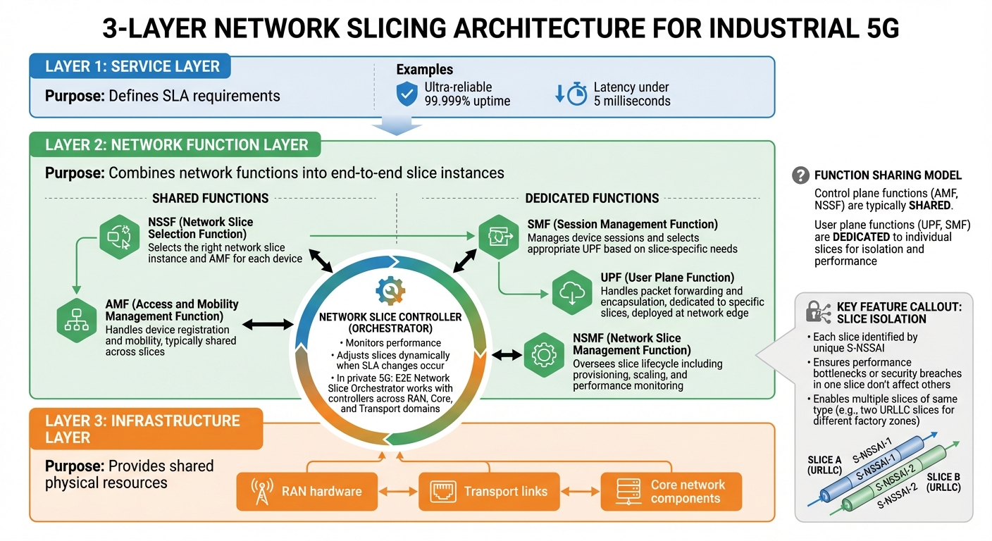 3-Layer Network Slicing Architecture for Industrial 5G