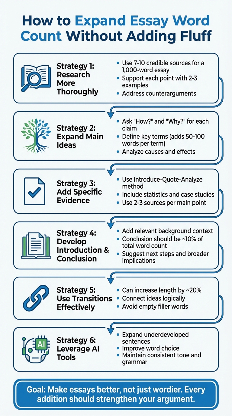 6 Strategies to Expand Essay Word Count Without Fluff