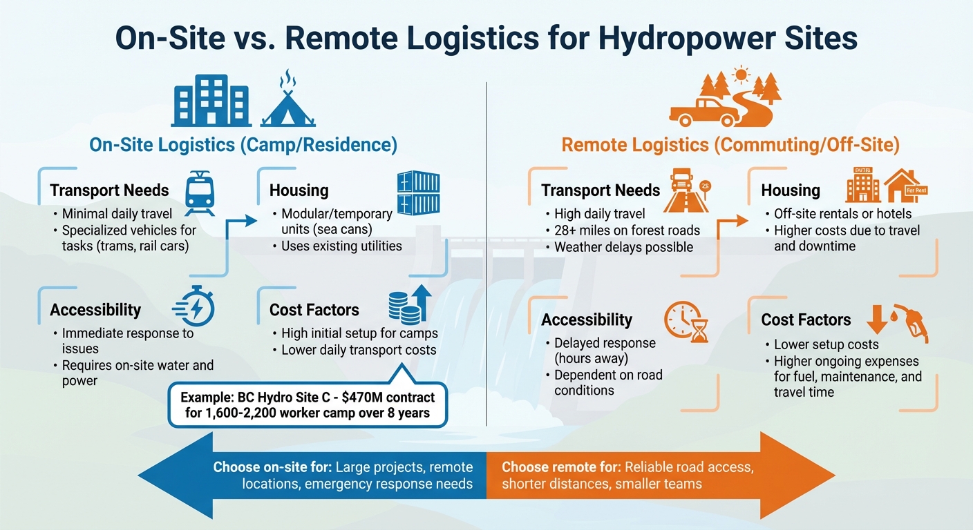 On-Site vs Remote Logistics Comparison for Hydropower Staffing