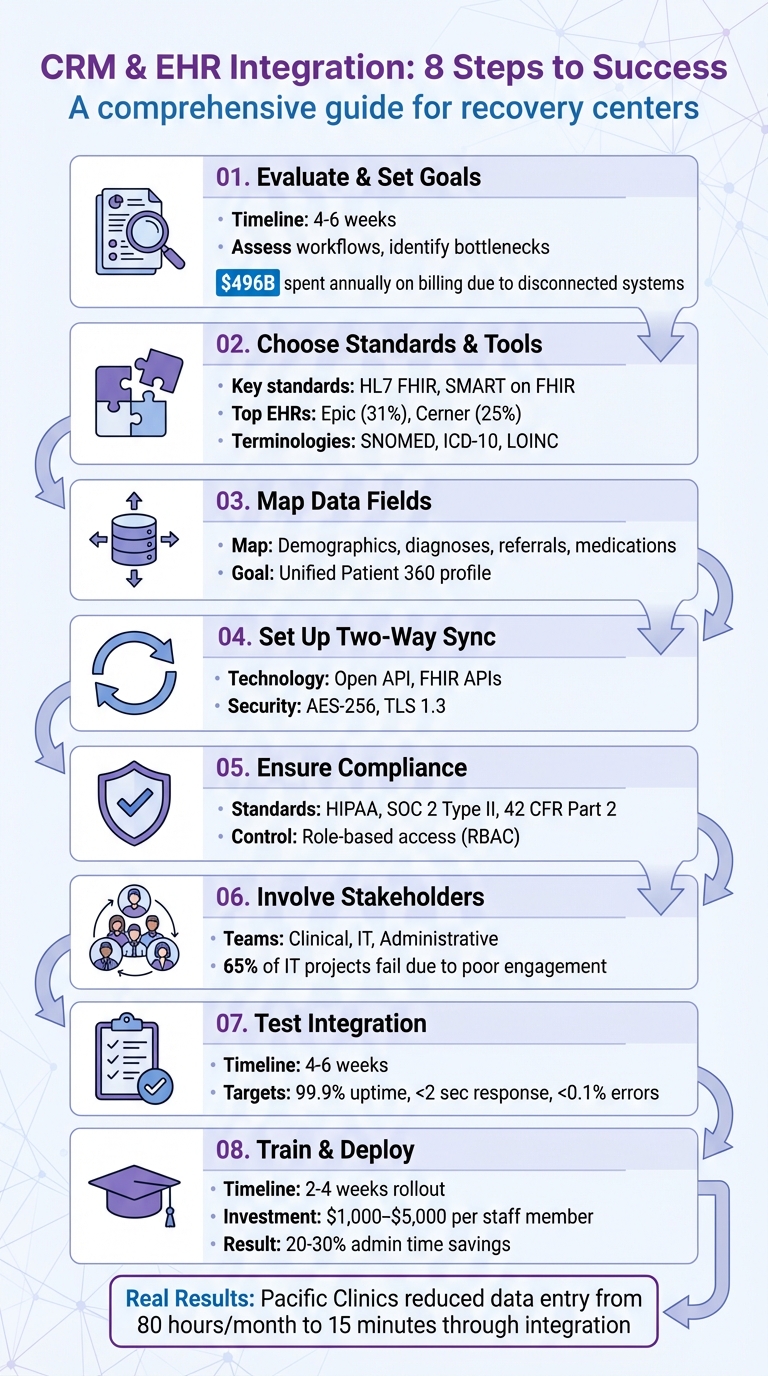 8-Step CRM and EHR Integration Process for Recovery Centers