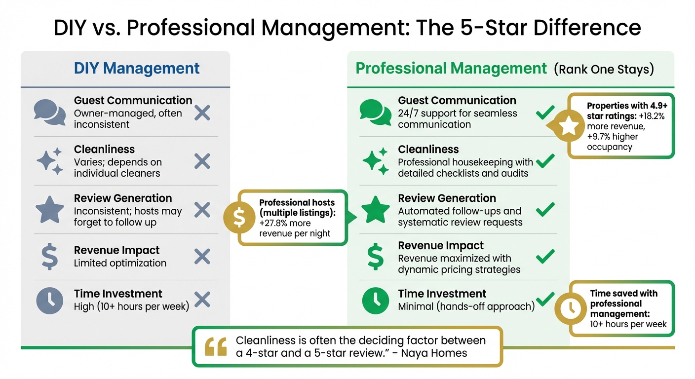DIY vs Professional Airbnb Management: Impact on Reviews and Revenue