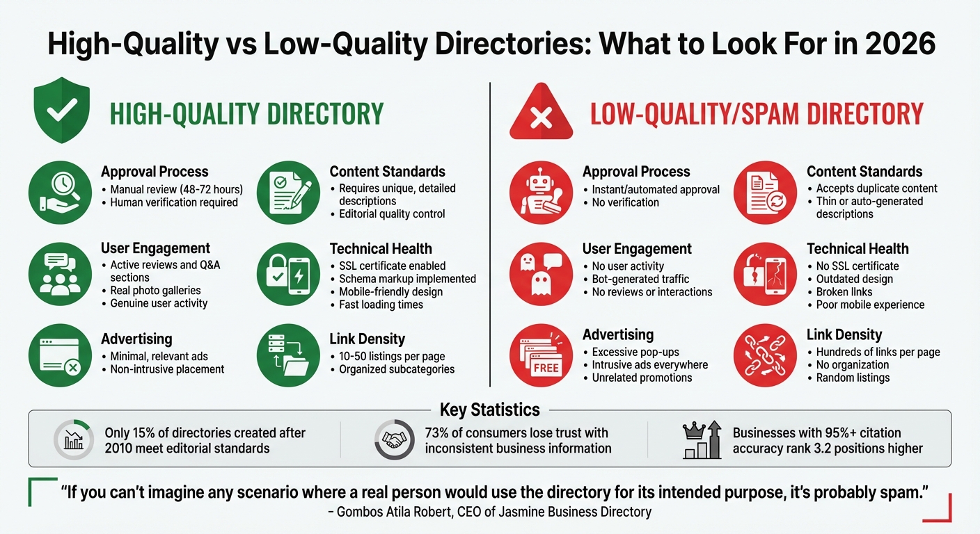 High-Quality vs Low-Quality Directory Comparison for SEO 2026