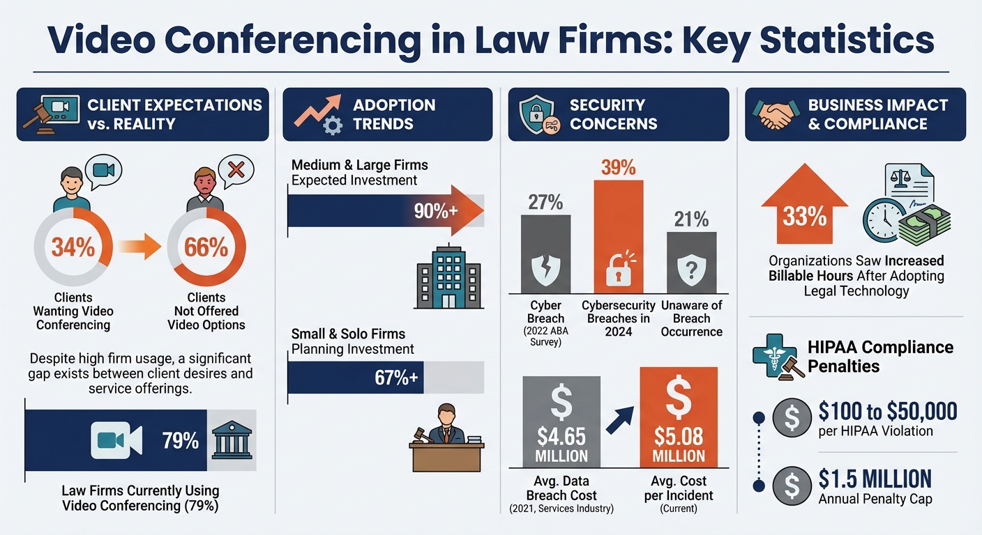Video Conferencing Adoption and Security Statistics for Law Firms