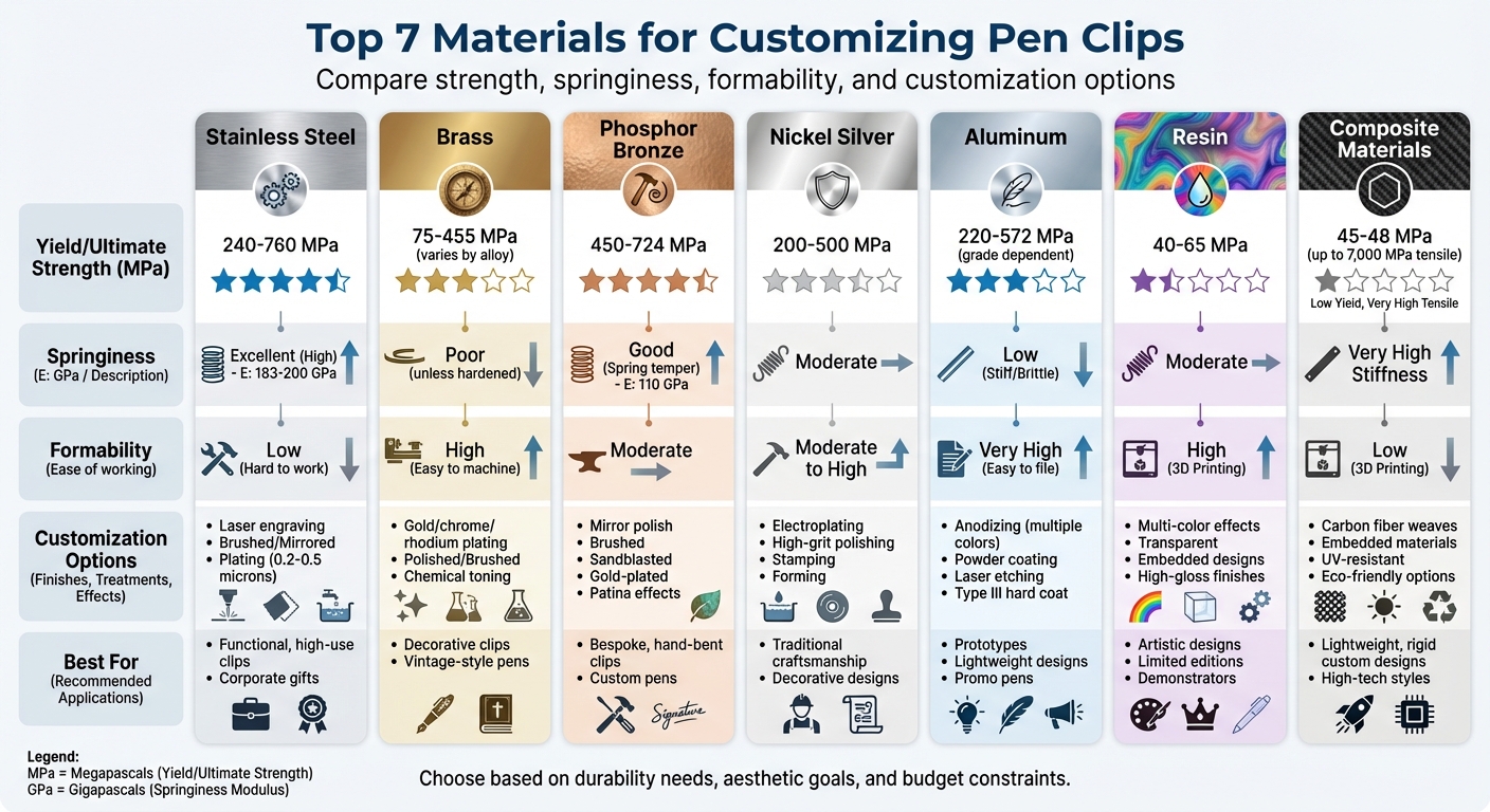 Pen Clip Materials Comparison: Strength, Formability and Customization Guide