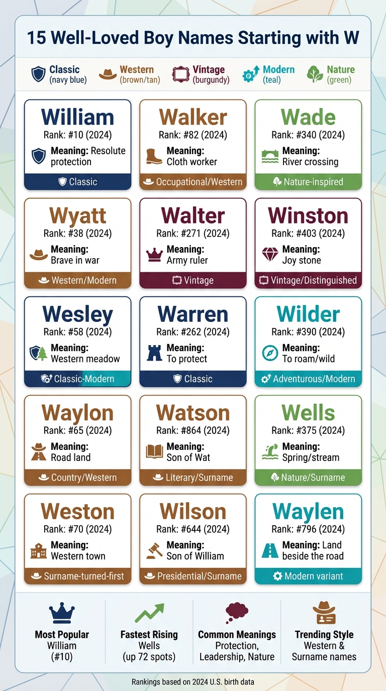 Top 15 Boy Names Starting with W: Popularity Rankings and Meanings 2024