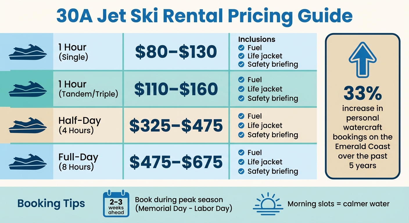 30A Jet Ski Rental Costs and Duration Comparison Guide
