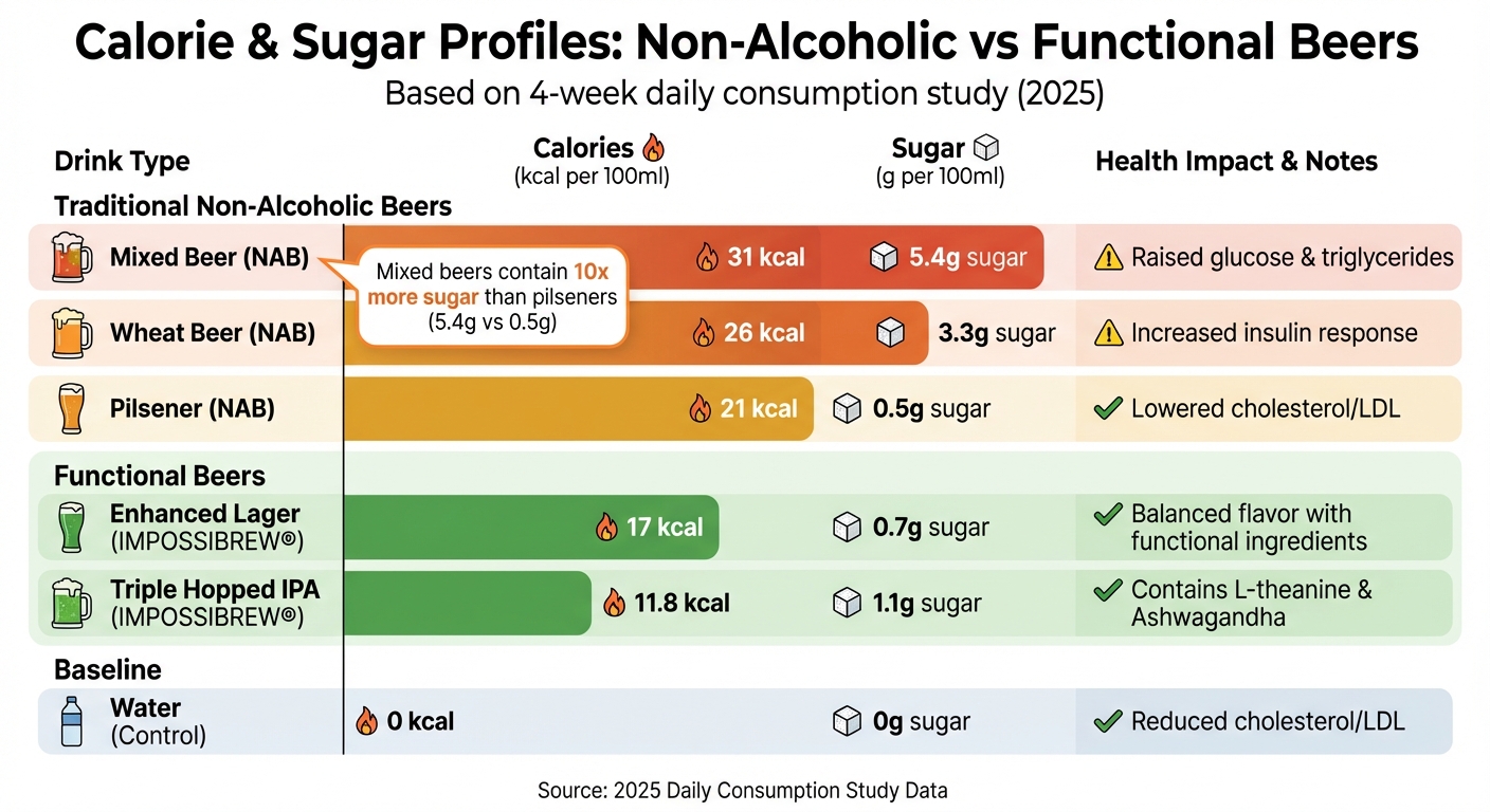 Calorie and Sugar Comparison of Non-Alcoholic and Functional Beers