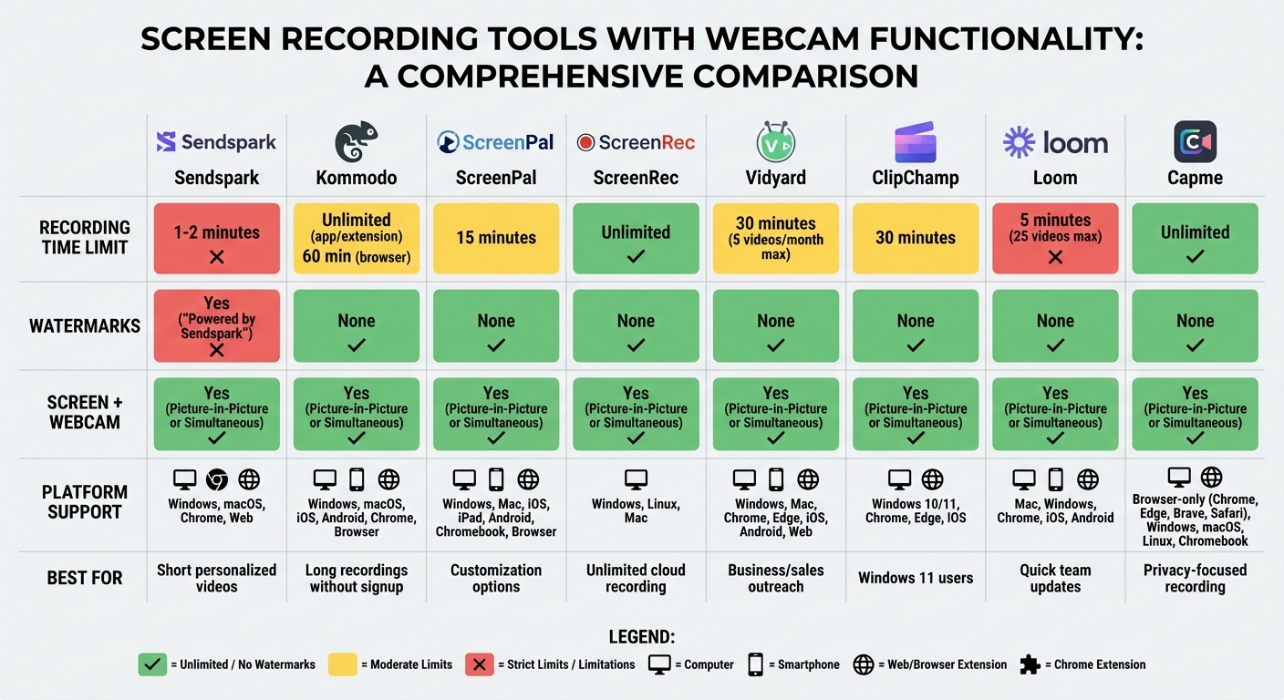Screen Recording Tools Comparison: Features, Limits, and Platform Support