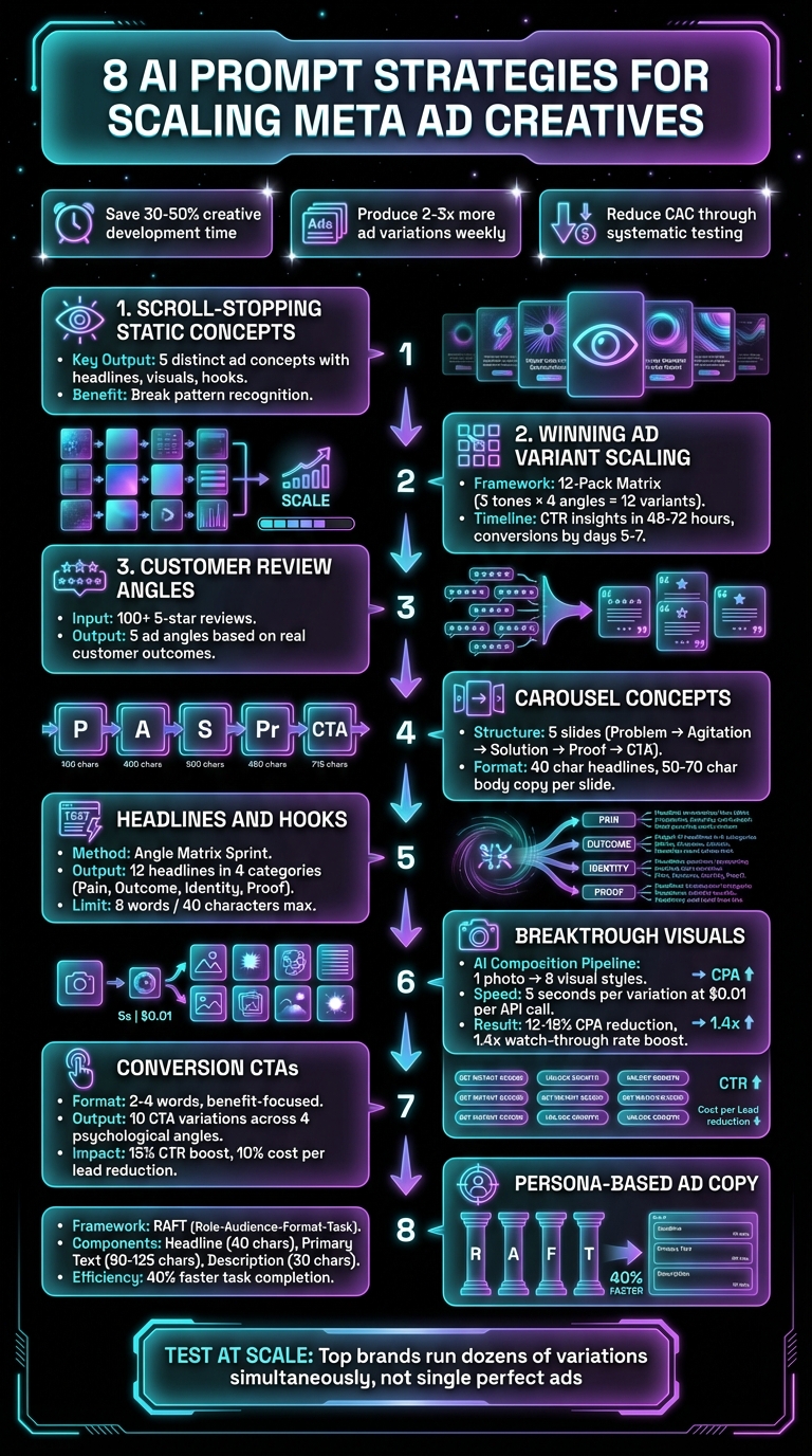 8-Step AI Prompt Framework for Scaling Meta Ad Creatives
