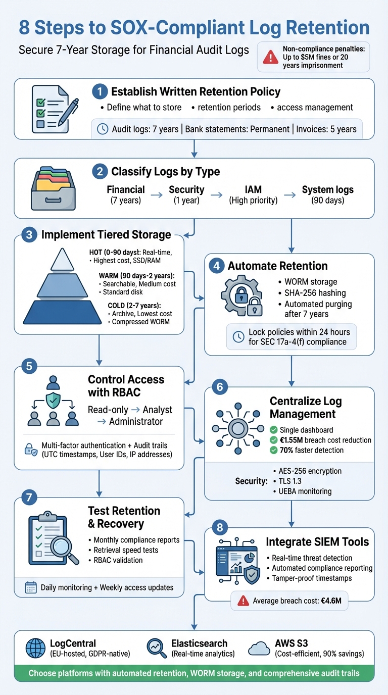 8-Step SOX Compliance Log Retention Process
