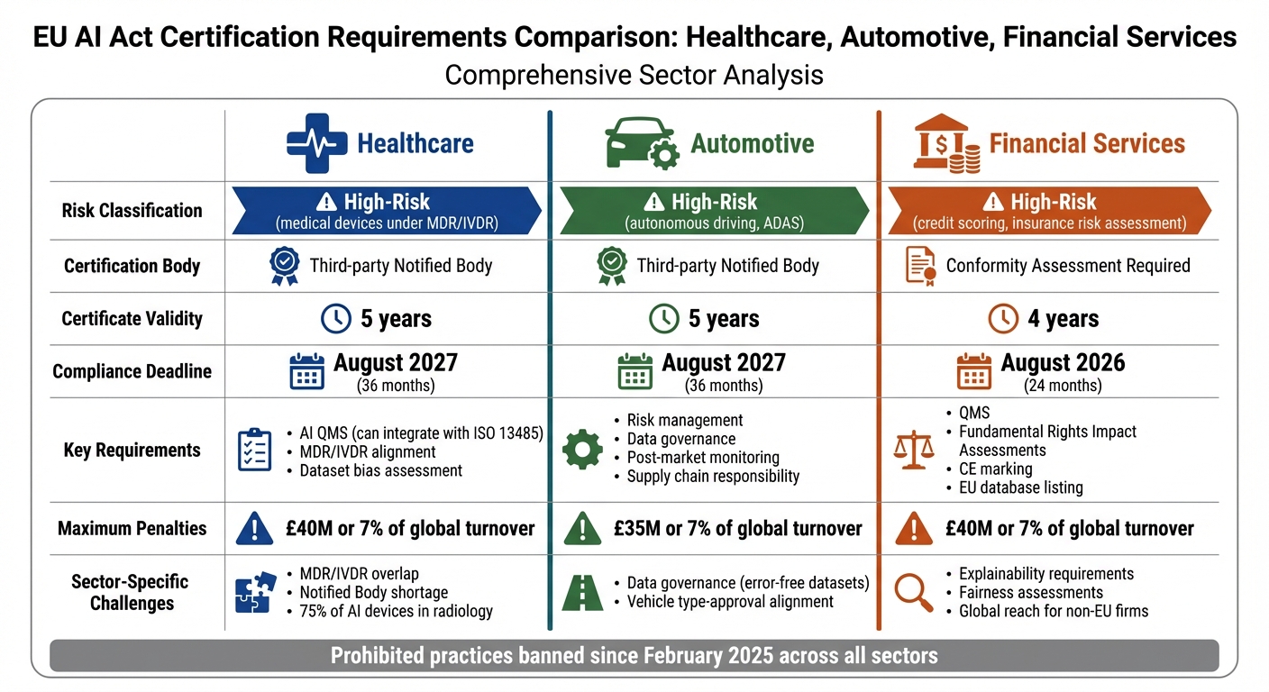 EU AI Act Certification Requirements by Industry: Healthcare, Automotive, and Financial Services