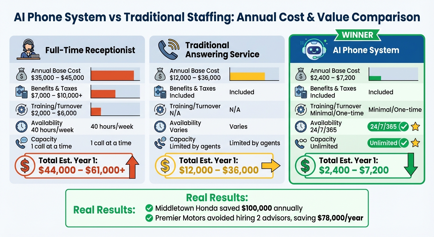 AI Phone System vs Traditional Staffing: Annual Cost Comparison for Auto Shops