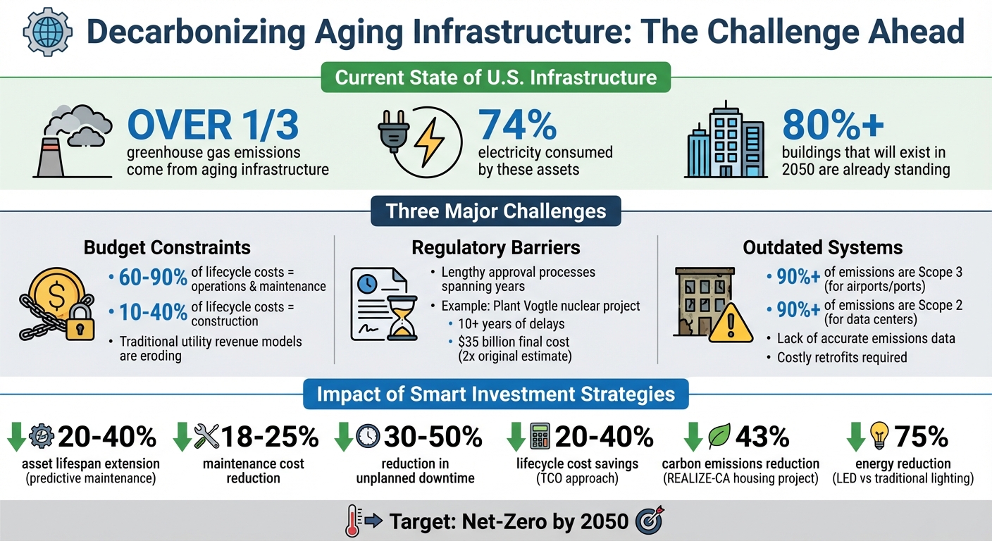 Key Statistics and Challenges in Decarbonizing Aging U.S. Infrastructure