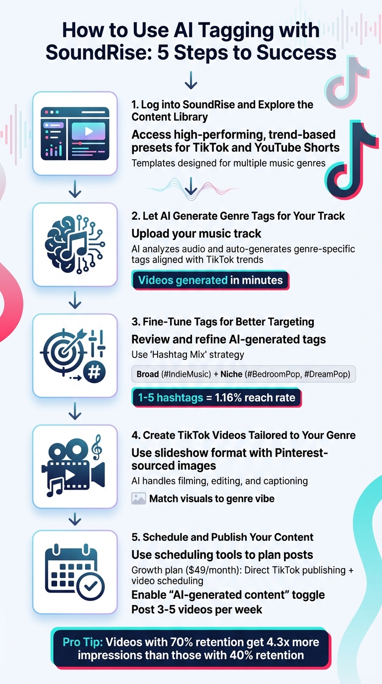 5-Step AI Tagging Process for Music Promotion on TikTok with SoundRise