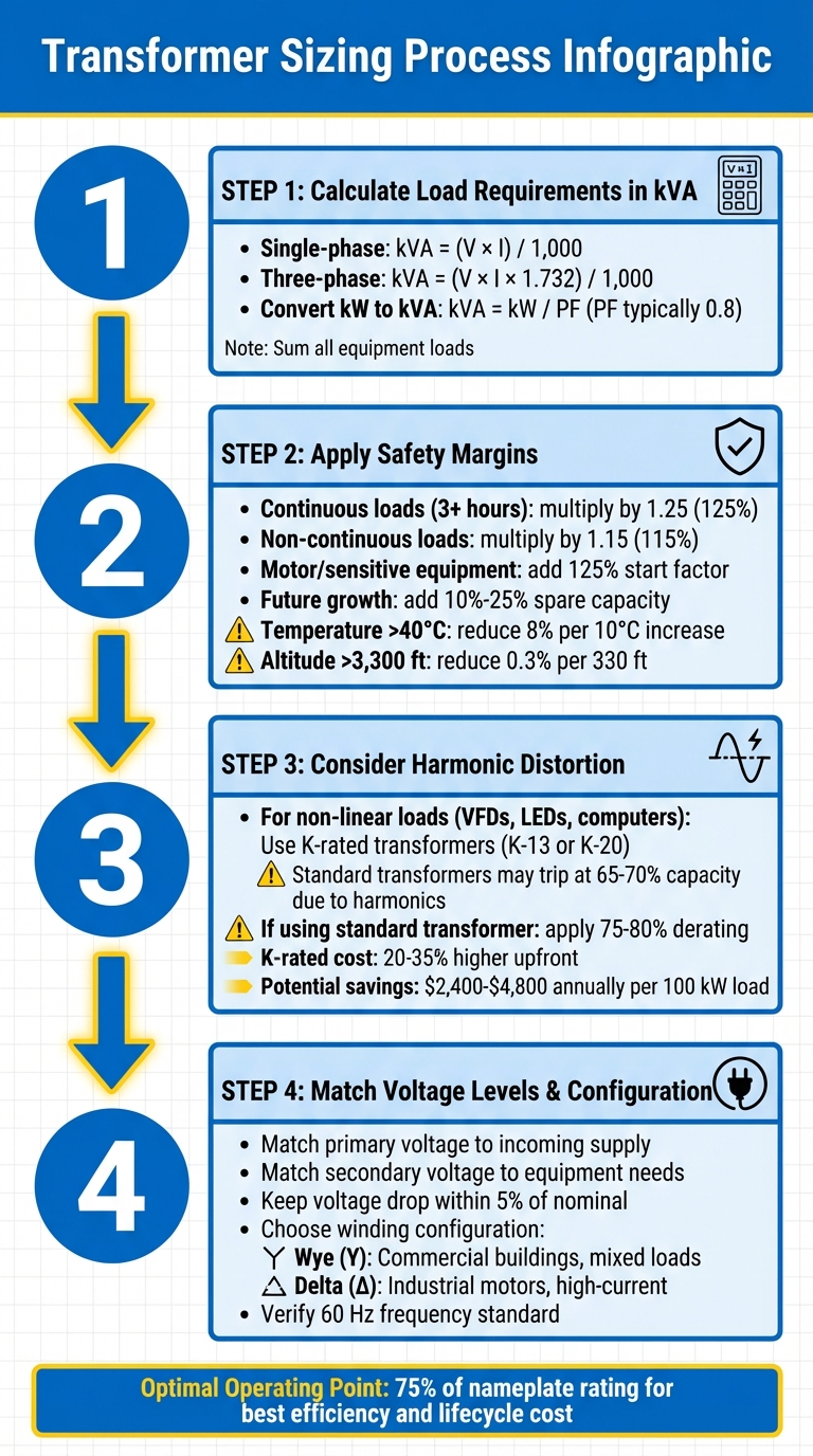 4-Step Transformer Sizing Process Guide