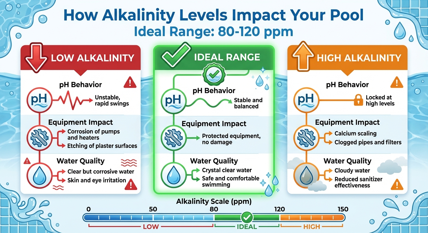 Pool Alkalinity Levels Impact Chart: Low vs High Effects