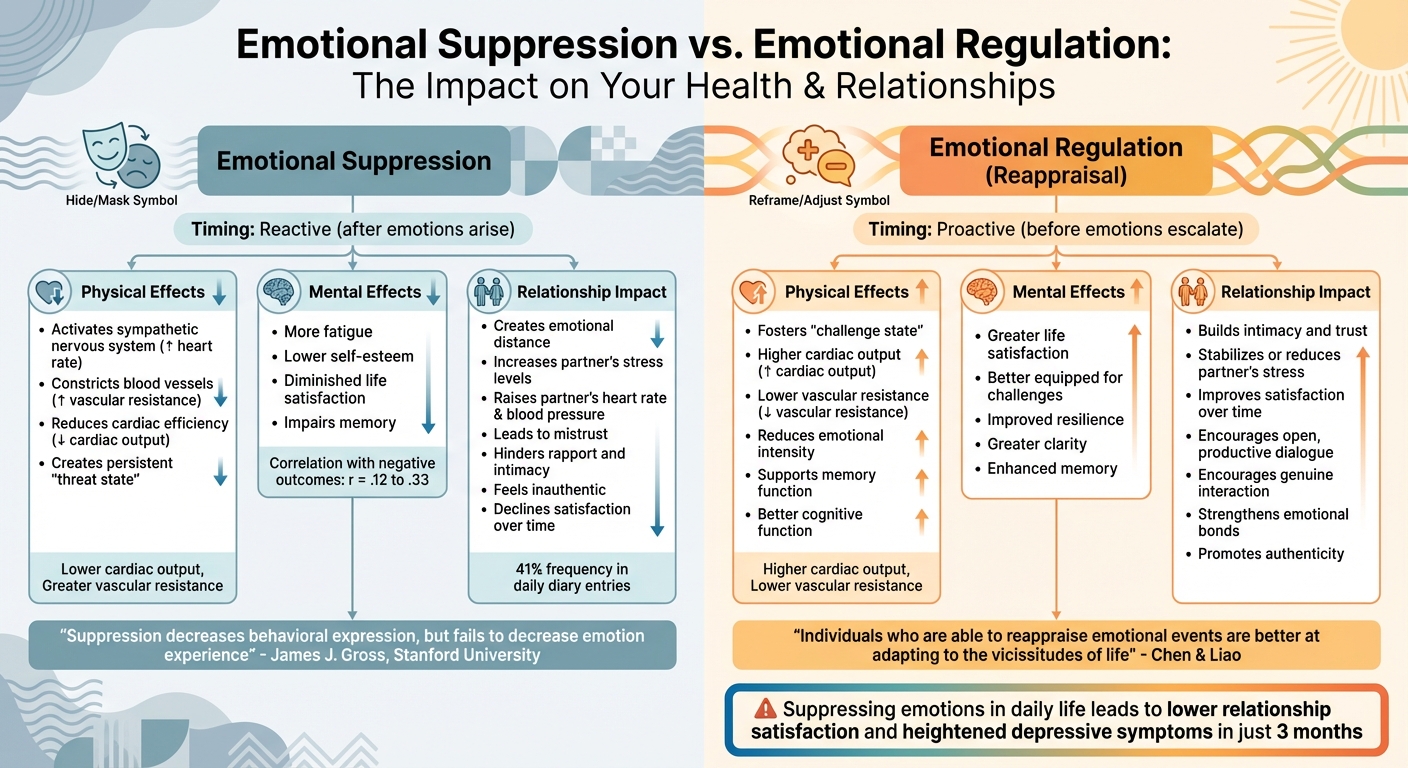 Emotional Regulation vs Suppression: Effects on Relationships and Health