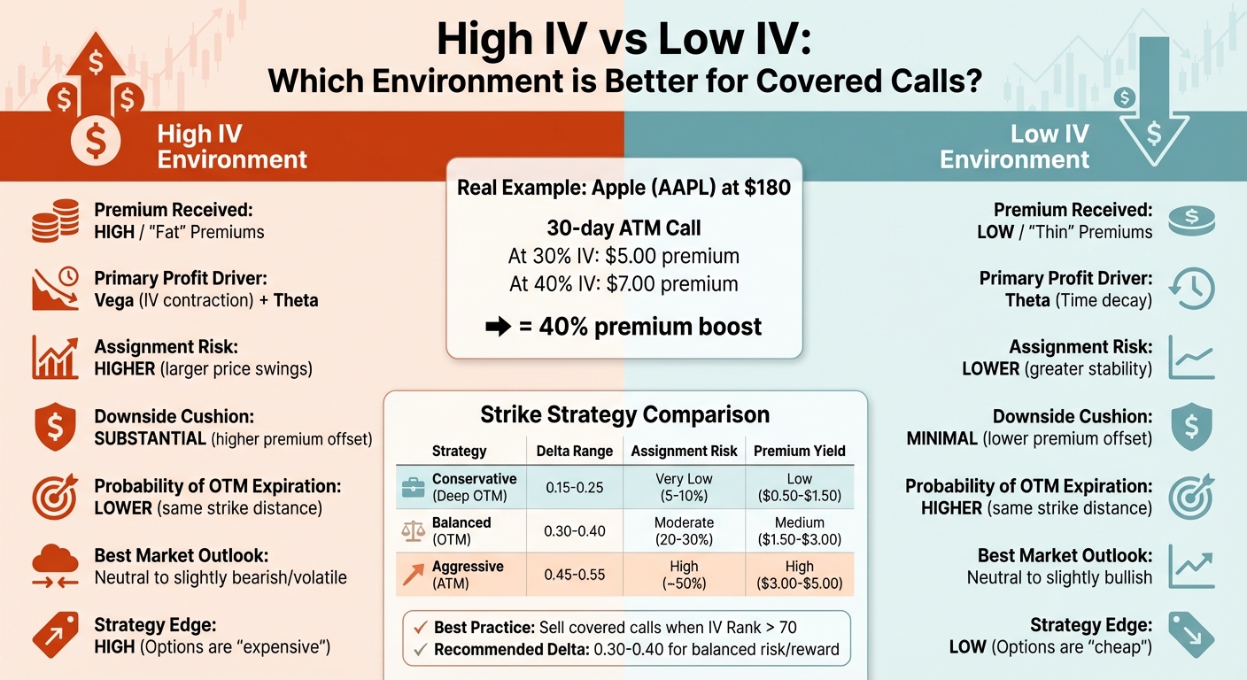 High IV vs Low IV Covered Calls Comparison Chart