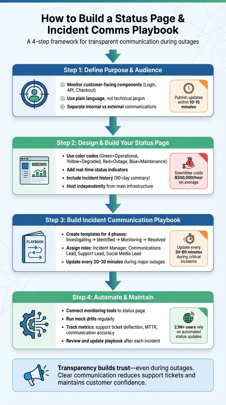 4-Step Process to Build a Customer-Facing Status Page and Incident Communication Playbook