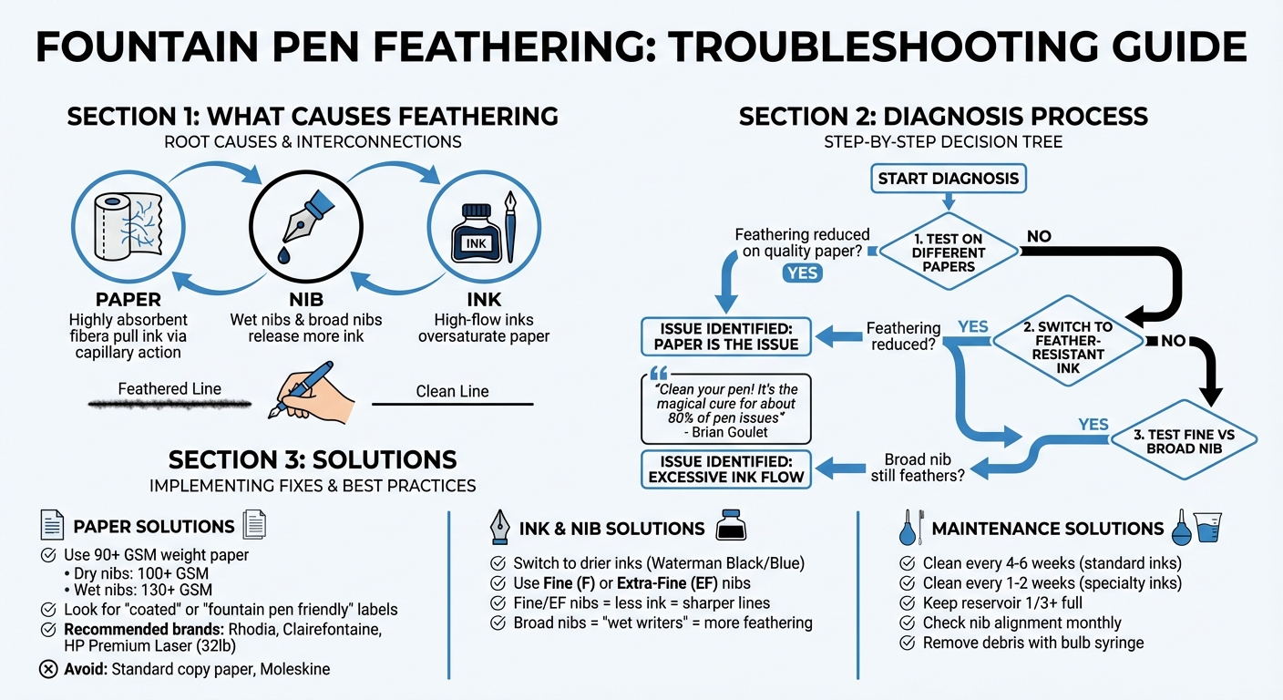 How to Diagnose and Fix Fountain Pen Feathering: A Step-by-Step Guide