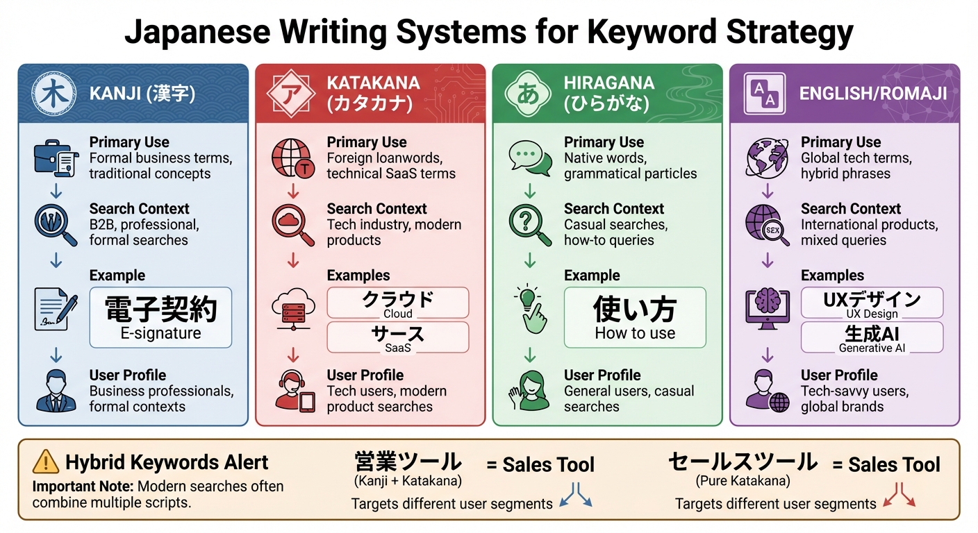 Japanese Writing Systems and Their SEO Applications: Kanji, Katakana, Hiragana, and Romaji