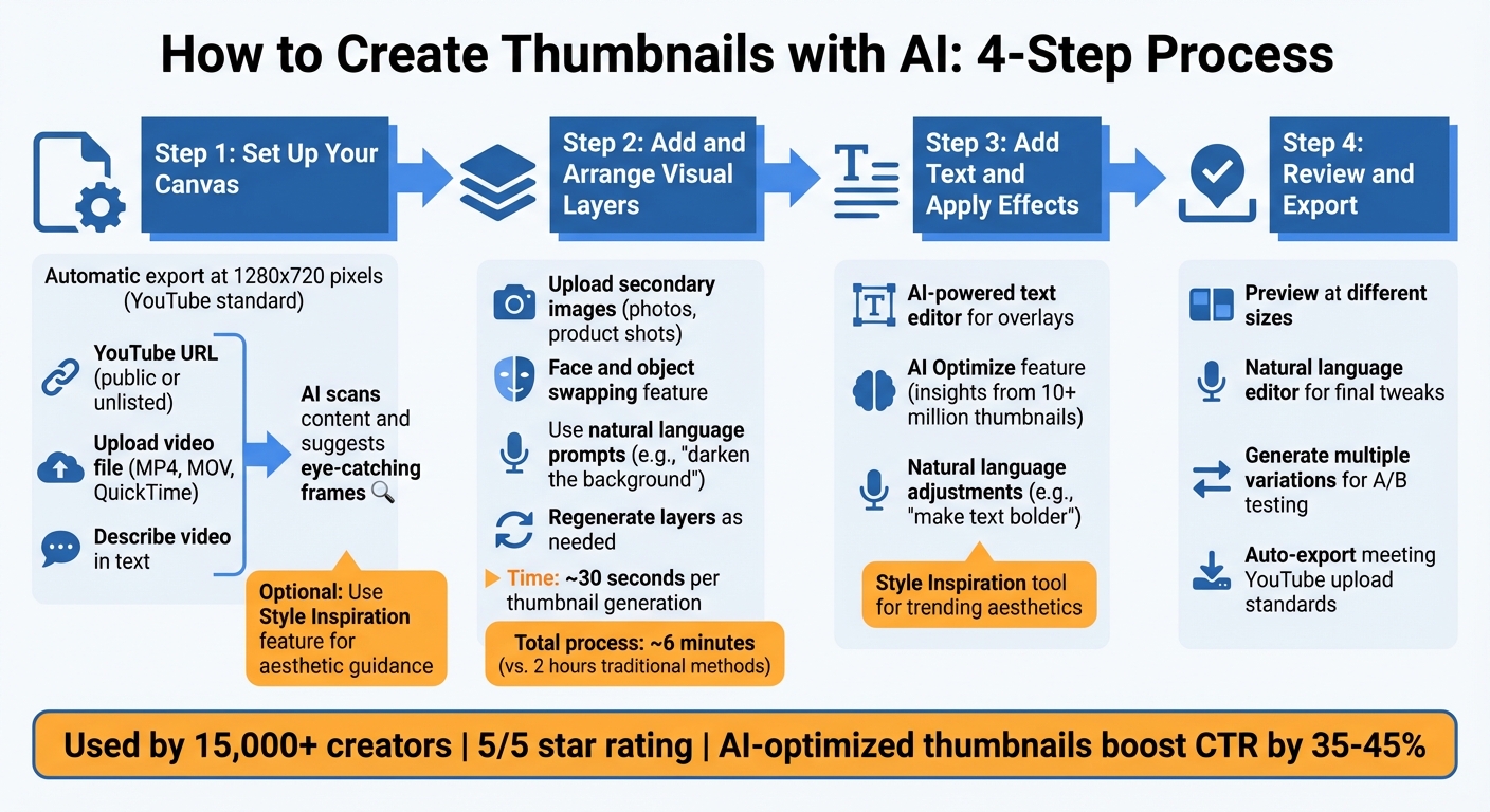 4-Step AI Thumbnail Creation Process with ThumbnailCreator