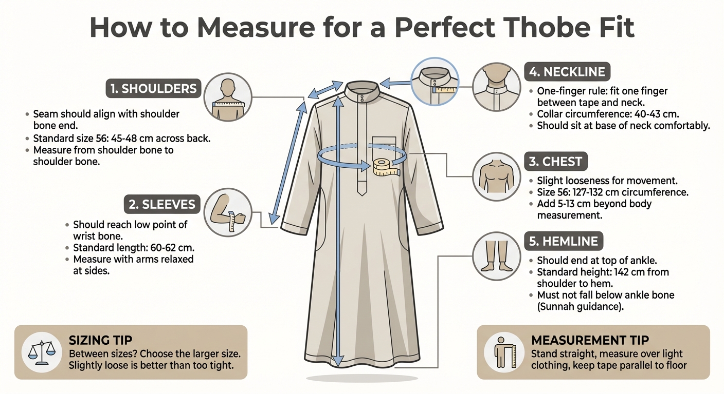 Complete Guide to Measuring and Fitting a Thobe Correctly