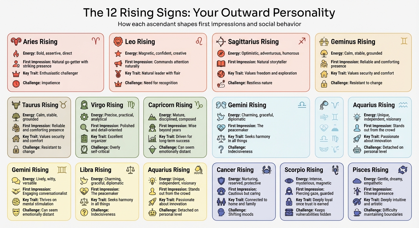 12 Rising Signs and Their Key Personality Traits