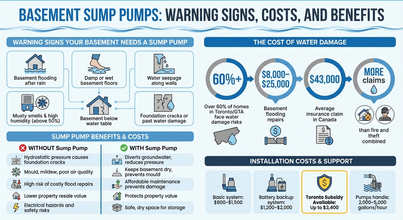 Basement Water Damage Warning Signs and Sump Pump Benefits