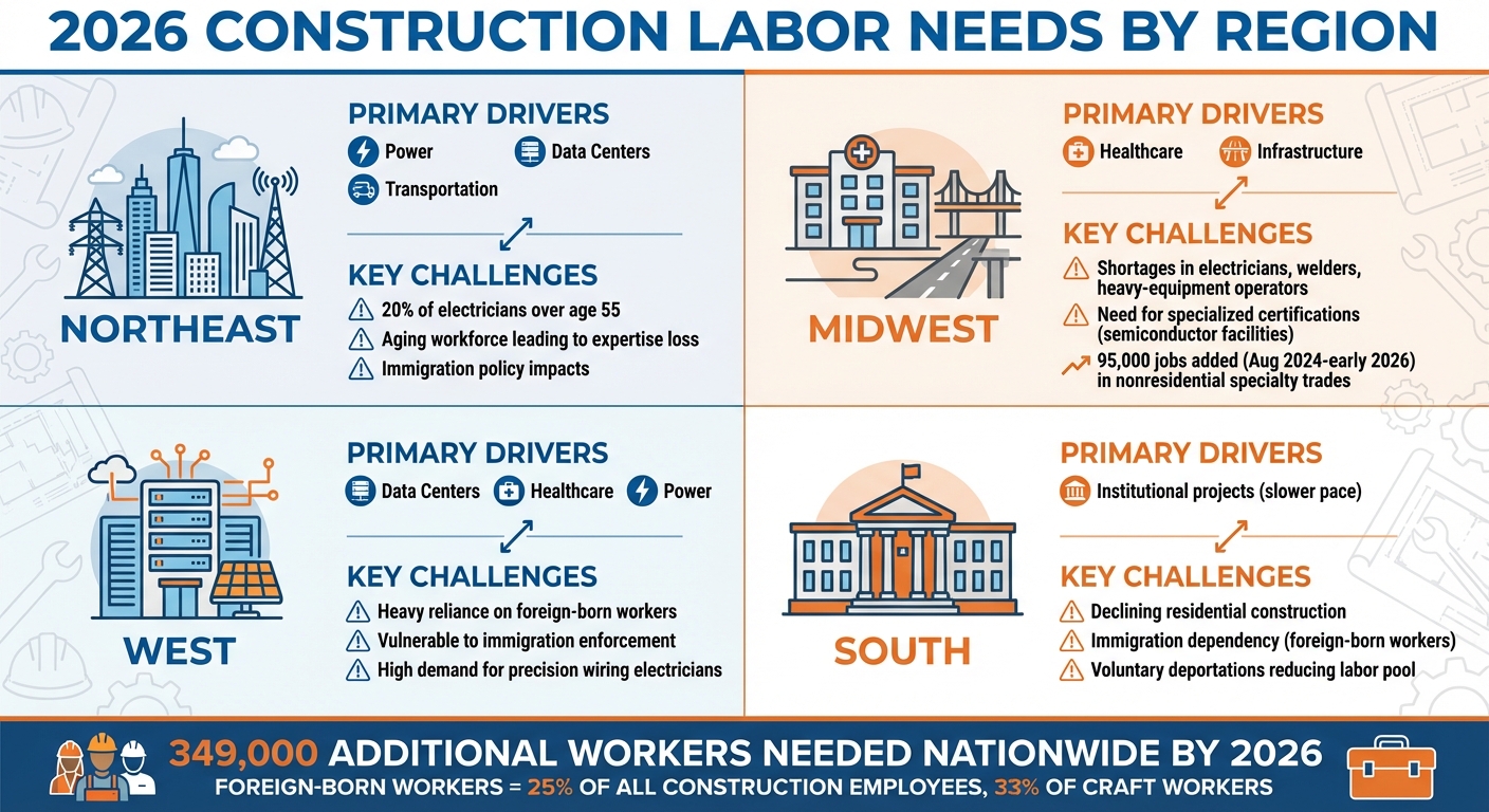 2026 Construction Labor Needs and Challenges by U.S. Region