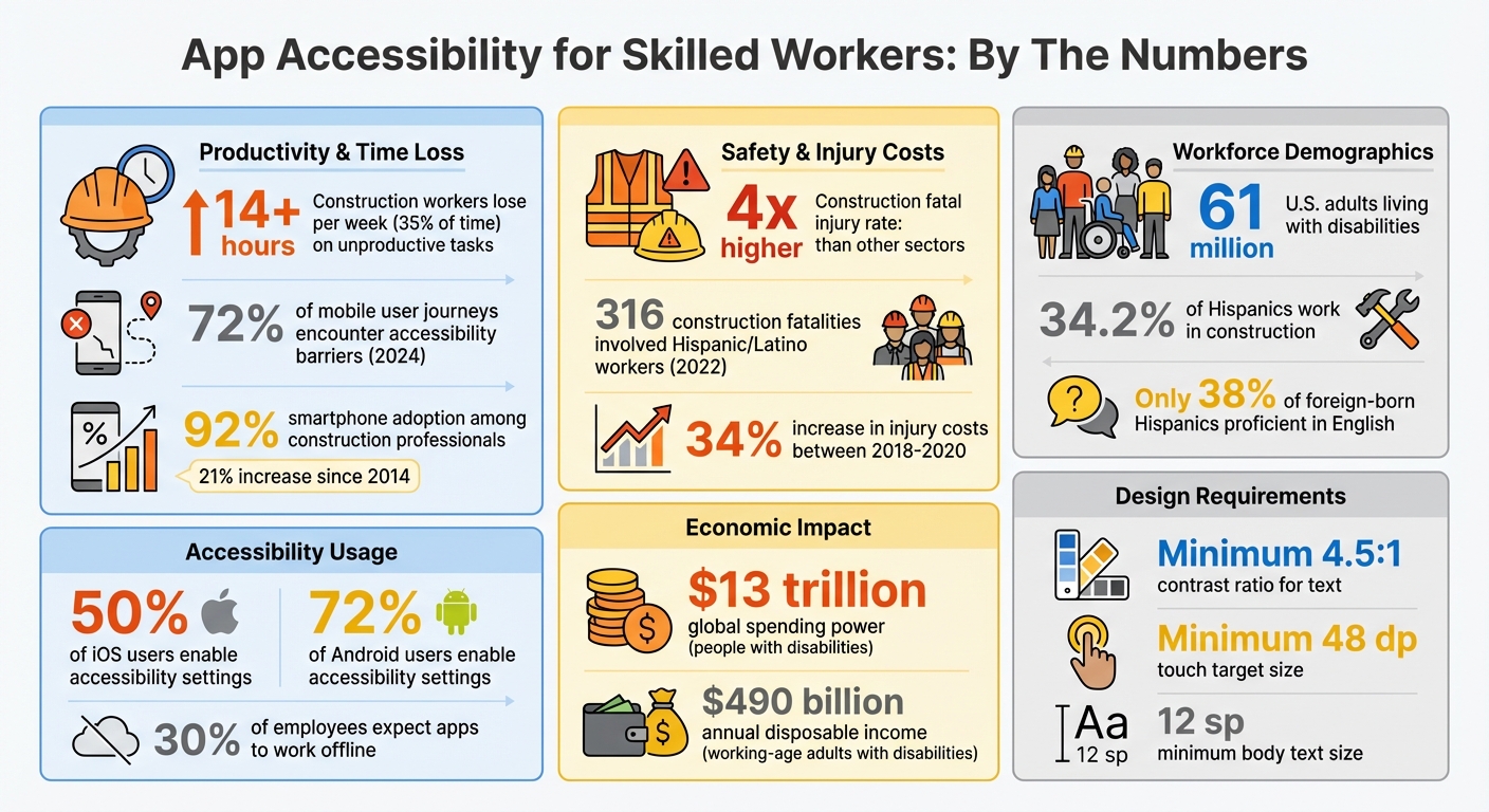 App Accessibility Statistics for Skilled Workers in Construction and Energy