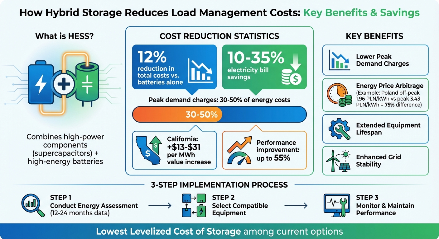 Hybrid Energy Storage Systems Cost Savings and Benefits Infographic