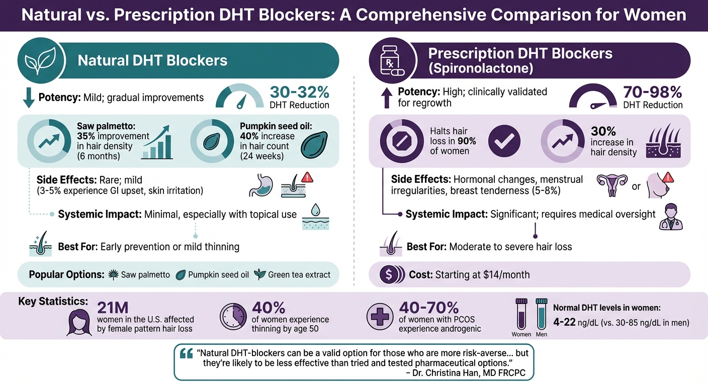 Natural vs Prescription DHT Blockers for Women: Safety and Effectiveness Comparison