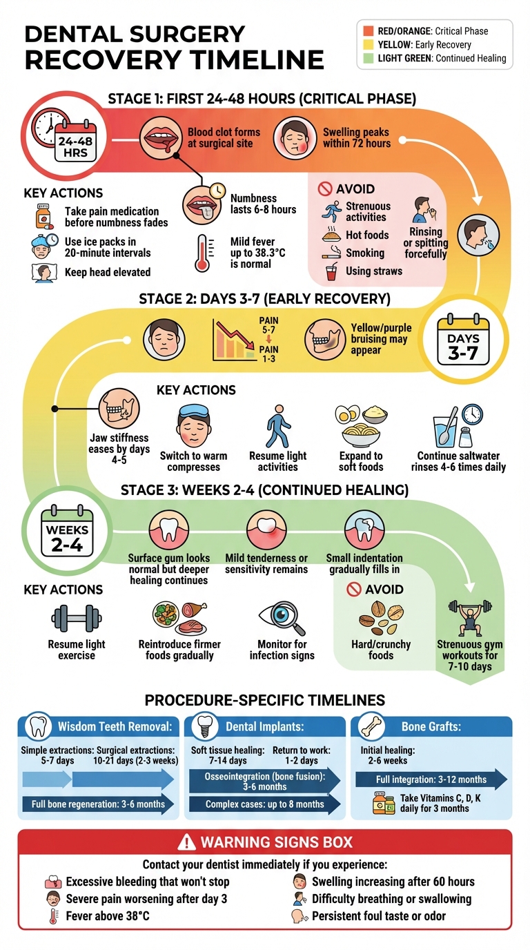 Dental Surgery Recovery Timeline: What to Expect After Your Procedure