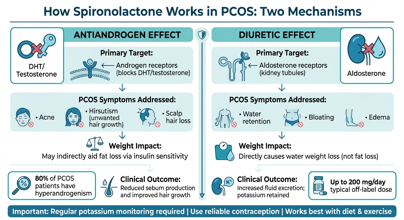 How Spironolactone Works in PCOS: Antiandrogen vs Diuretic Effects