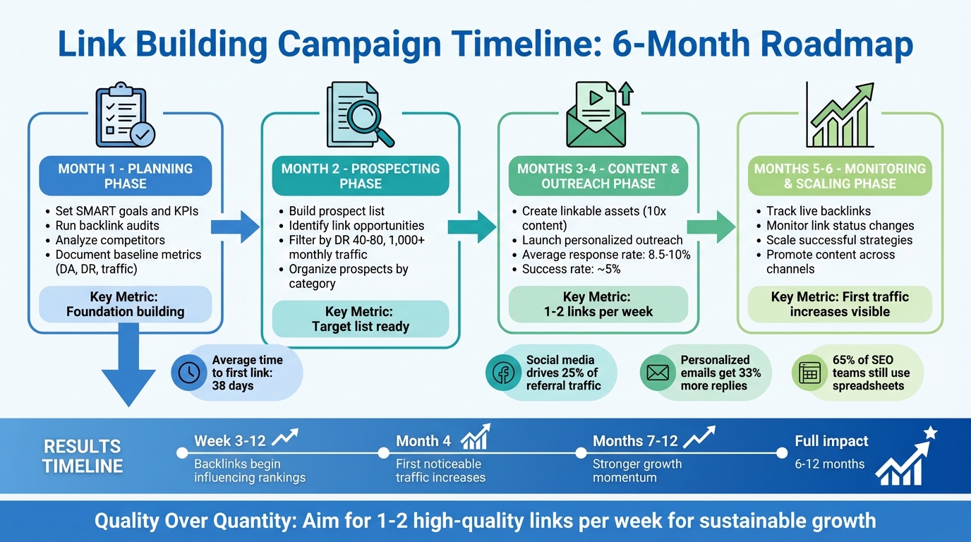                           6-Month Link Building Campaign Timeline and Milestones