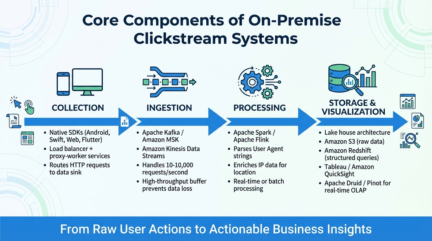 On-Premise Clickstream Analytics System Architecture and Data Flow