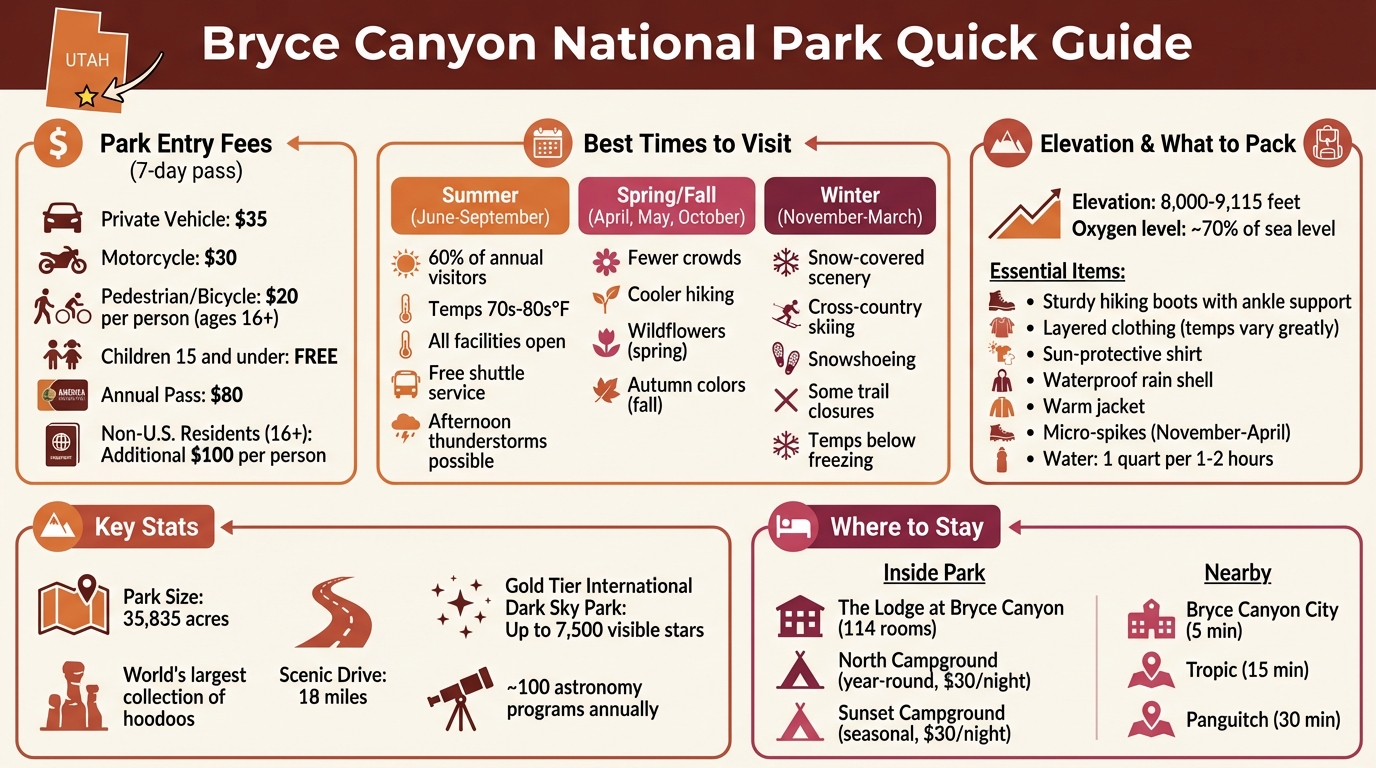 Bryce Canyon National Park Visitor Guide: Fees, Best Times, and Essential Information