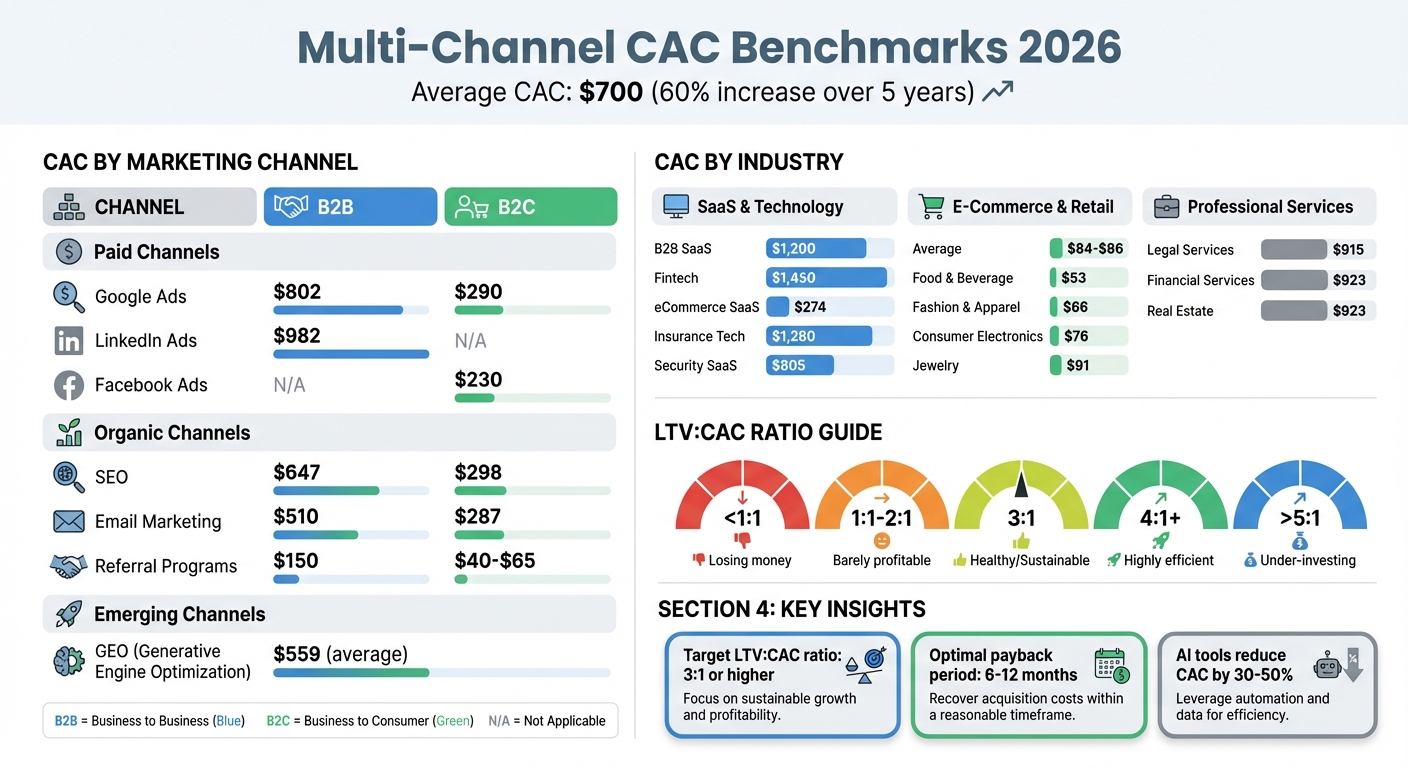 2026 Customer Acquisition Cost Benchmarks by Channel and Industry